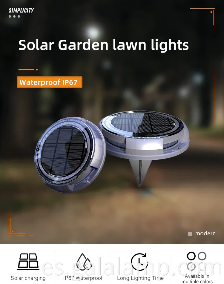 Luces de jardín solar LED ecológicas para espacios al aire libre